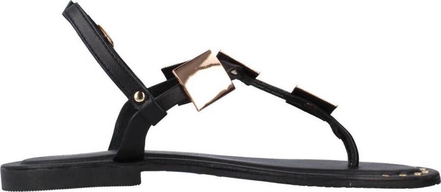 CafèNoir Flat Sandals Black Dames