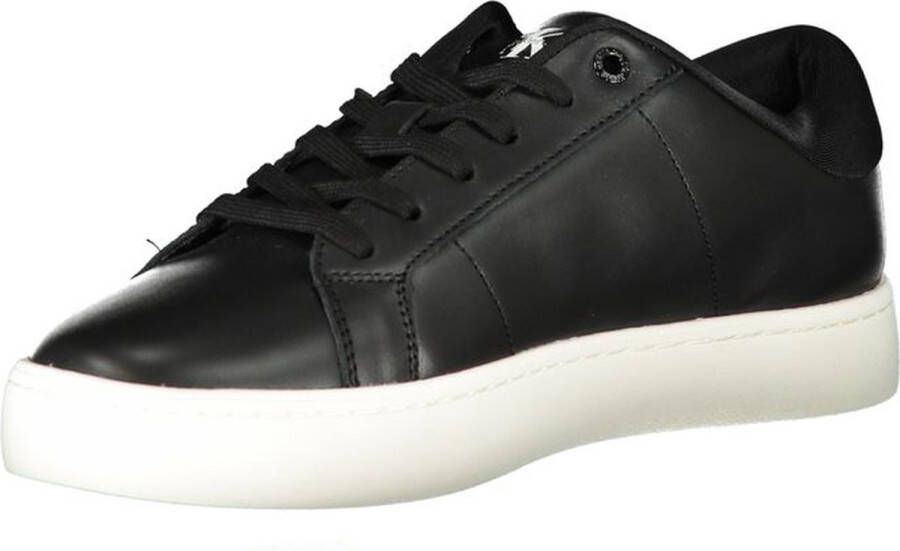 Calvin Klein Jeans Stijlvolle leren sneakers met rubberen zool Black Heren