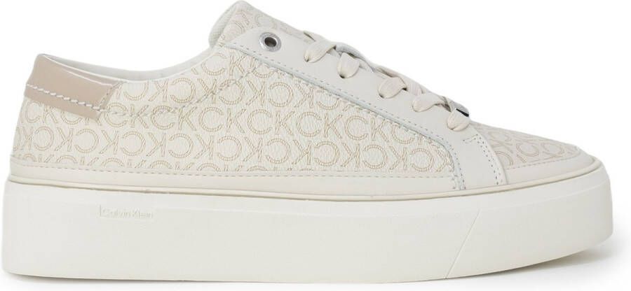 Calvin Klein Beige Veterschoenen Lente Zomer Print Beige Dames