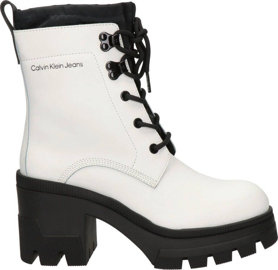 Calvin Klein dames veterboot Wit zwart