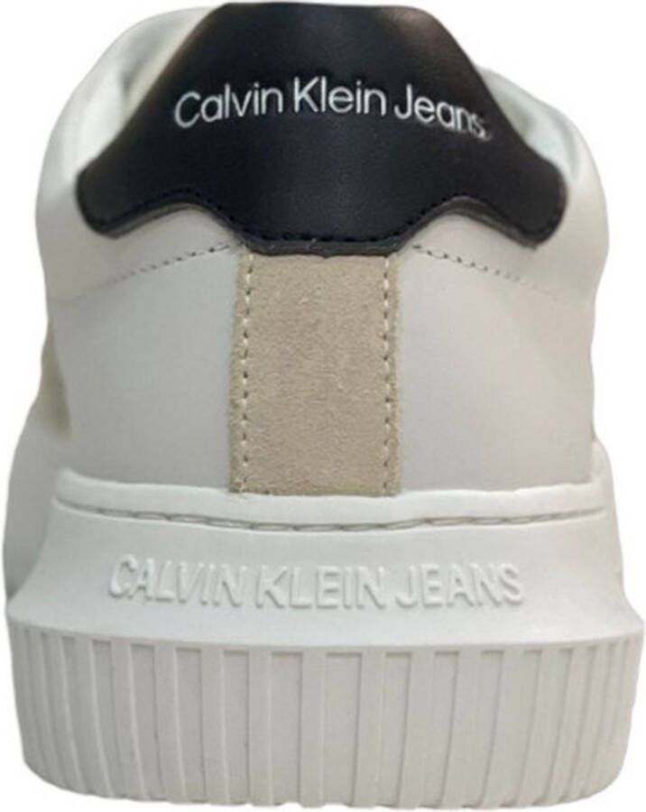 Calvin Klein Jeans Bedrukte Leren Sneakers Met Rubberen Zool