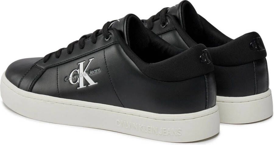 Calvin Klein Jeans Stijlvolle leren sneakers met rubberen zool Black Heren