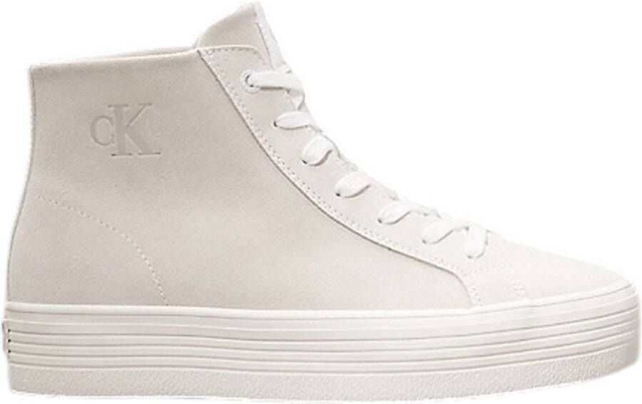 Calvin Klein Jeans Suède Veterschoenen Flatform Dames Beige Dames