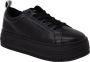 Calvin Klein Jeans Zwarte Leren Sportieve Sneakers Black Dames - Thumbnail 1