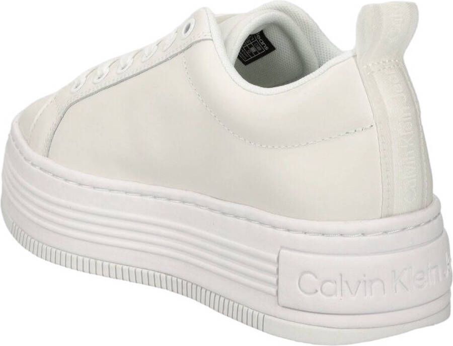 Calvin Klein Jeans Witte Leren Sneakers voor Vrouwen White Dames