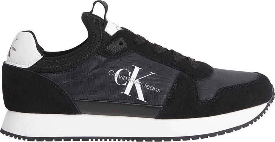 Calvin Klein Slip-on sneakers RUNNER SOCK LACEUP NY-LTH met elastische instap vrijetijdsschoen halfhoge schoen instapschoen