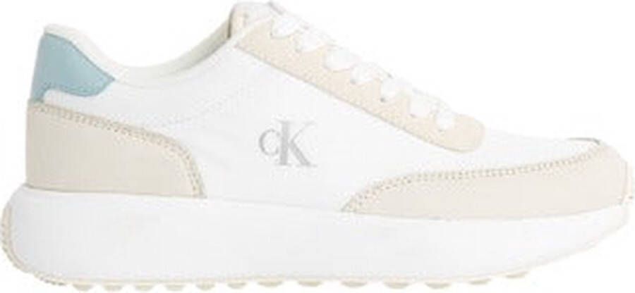 Calvin Klein Jeans Leren Damessneakers Lente Zomer Collectie Beige Dames