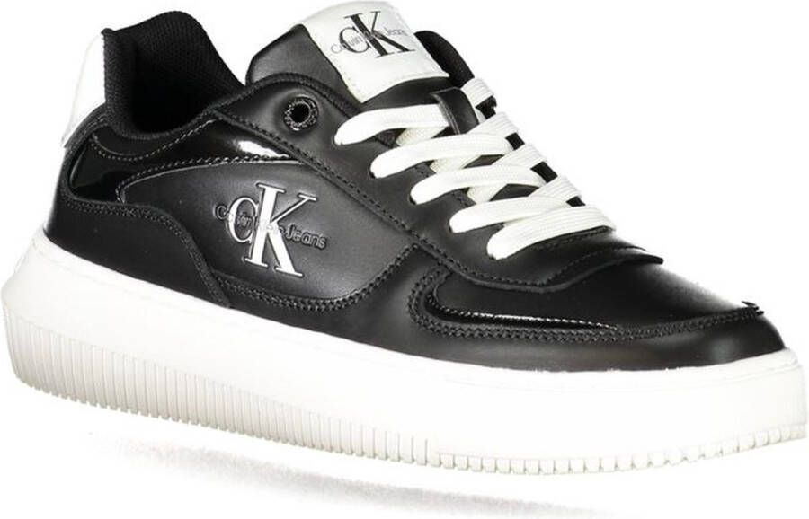 Calvin Klein Zwarte Polyester Sportieve Sneakers met Stijlvol Print Black Heren