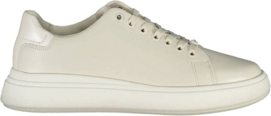 Calvin Klein Sportieve Beige Veterschoenen met Contrastdetails Beige