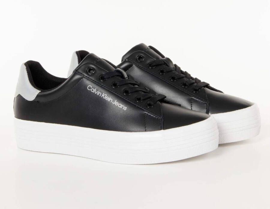 Calvin Klein Zwarte Polyester Sneaker met Contrasterende Details Black Dames