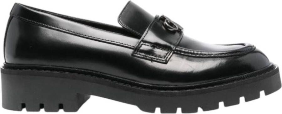 Calvin Klein Zwart Moccassin Met Monogram Plakkaat