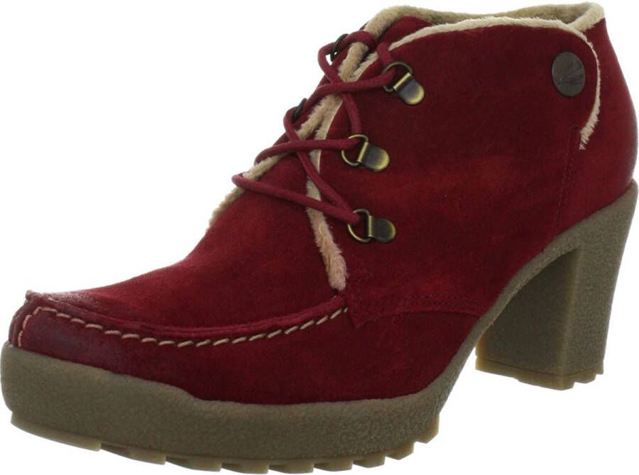 Camel active Stijlvolle Pisa Suède Enkellaars Red Dames