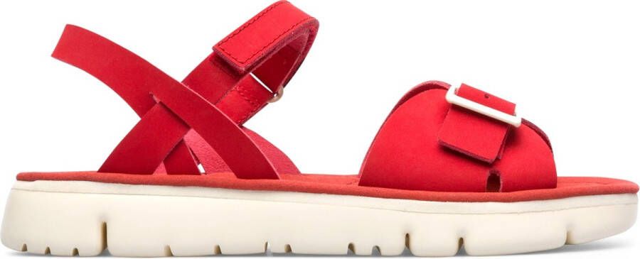 Camper Oruga Platte Leren Sandalen Red Dames