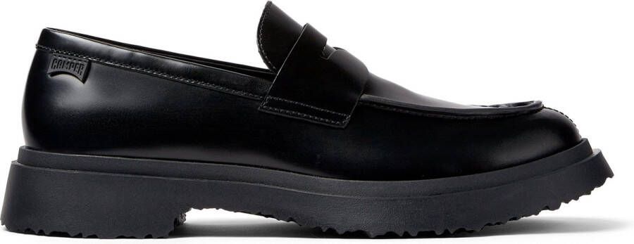 Camper Zwarte leren mocassin met OrthoLite Recycled™ inlegzool Black Heren