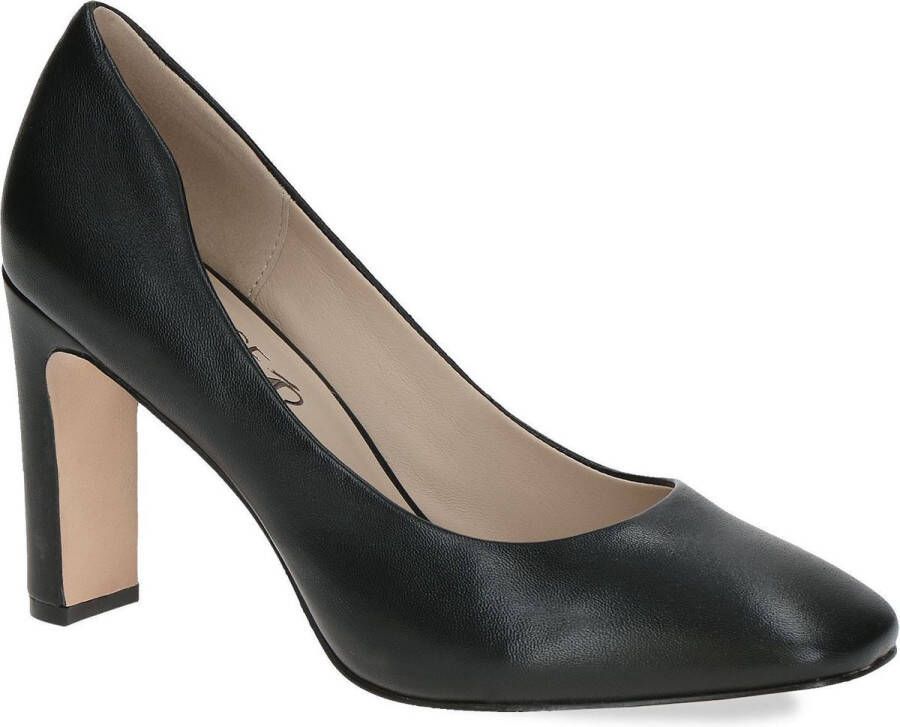 Caprice Zwarte leren platte schoenen Black Dames