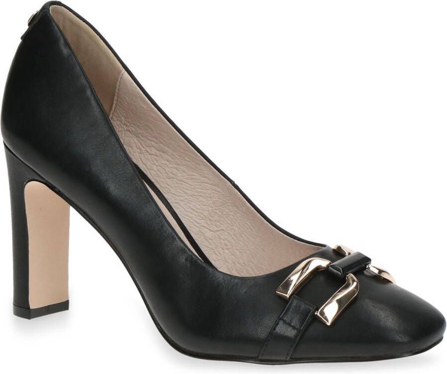 Caprice Zwarte Leren Pumps Verhogen Stijl Black Dames