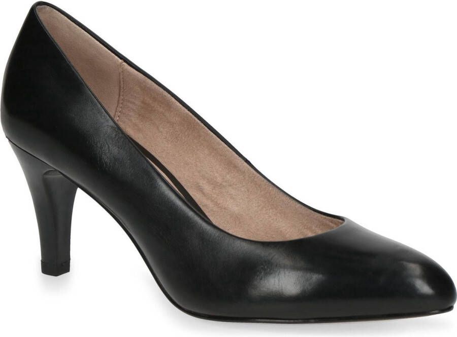 Caprice Zwarte Leren Pumps voor Vrouwen Black Dames