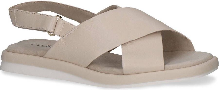 Caprice Beige Casual Open Platte Sandalen Beige Dames