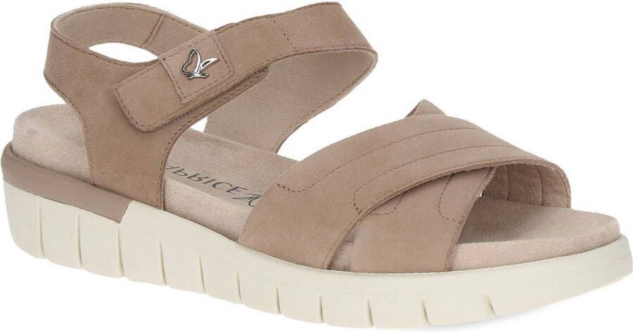 Caprice Bruin Suède Casual Open Sandalen Brown Dames