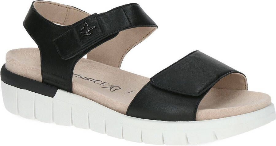 Caprice Zwarte Nappa Casual Open Sandalen Black Dames