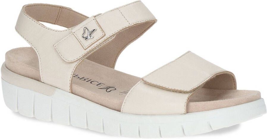 Caprice Beige Casual Open Platte Sandalen Beige Dames