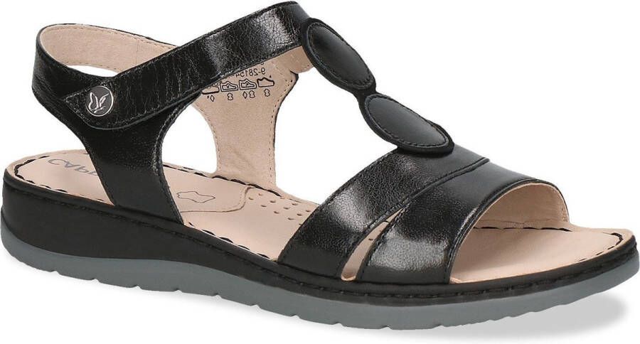 Caprice Zwarte Casual Open Platte Sandalen Black Dames