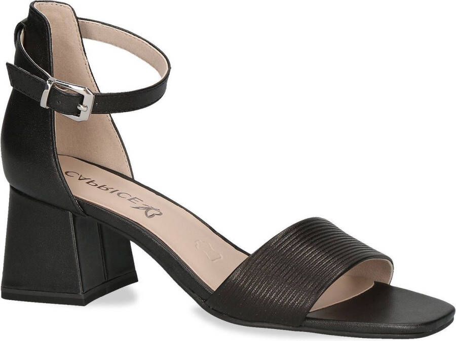 Caprice Elegante Zwarte Open Platte Sandalen Black Dames