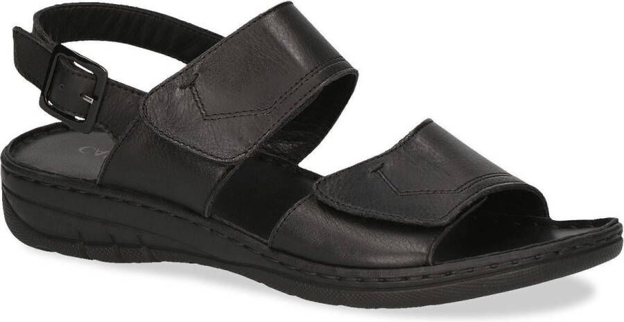 Caprice Zwarte Nappa Casual Open Sandalen Black Dames