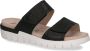 Caprice Zwarte Casual Open Platte Sandalen Black Dames - Thumbnail 1