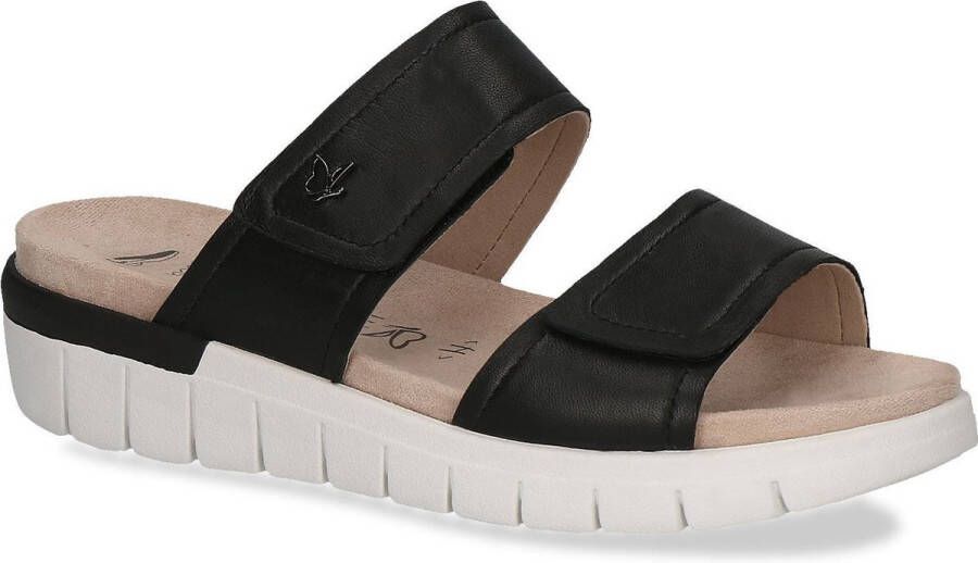 Caprice Zwarte Casual Open Platte Sandalen Black Dames