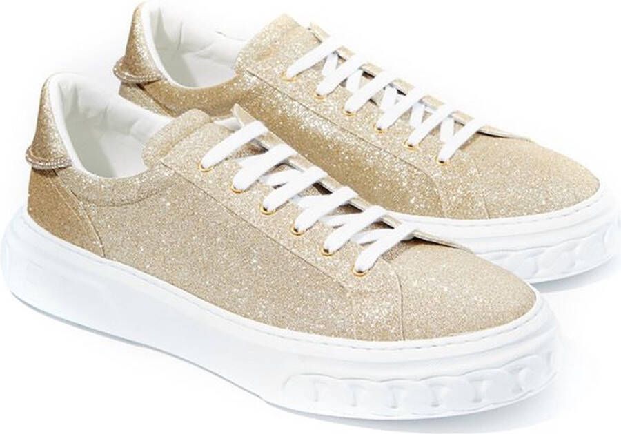 Casadei Gouden Leren Sneaker Vrouwen Stijlvol Yellow Dames