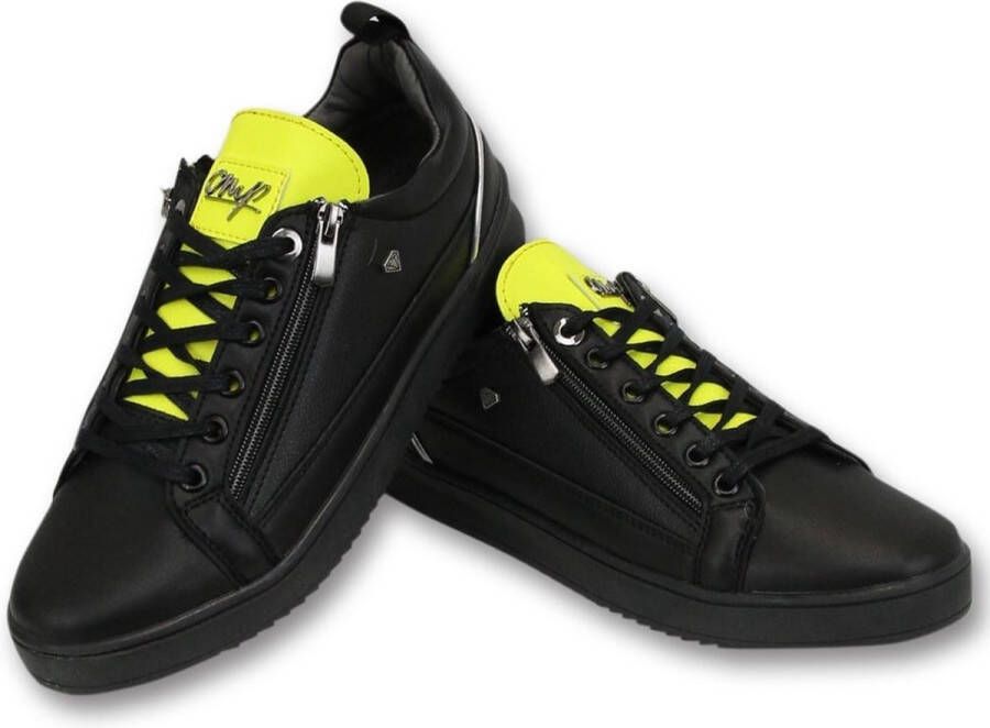 Cash Money Heren Sneakers Maximus Black Yellow CMS97 Zwart Maten: