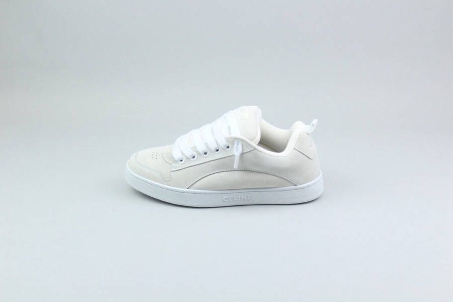 Celine Huntington Sneaker Suède Calfskin & Mesh 'Optic White'