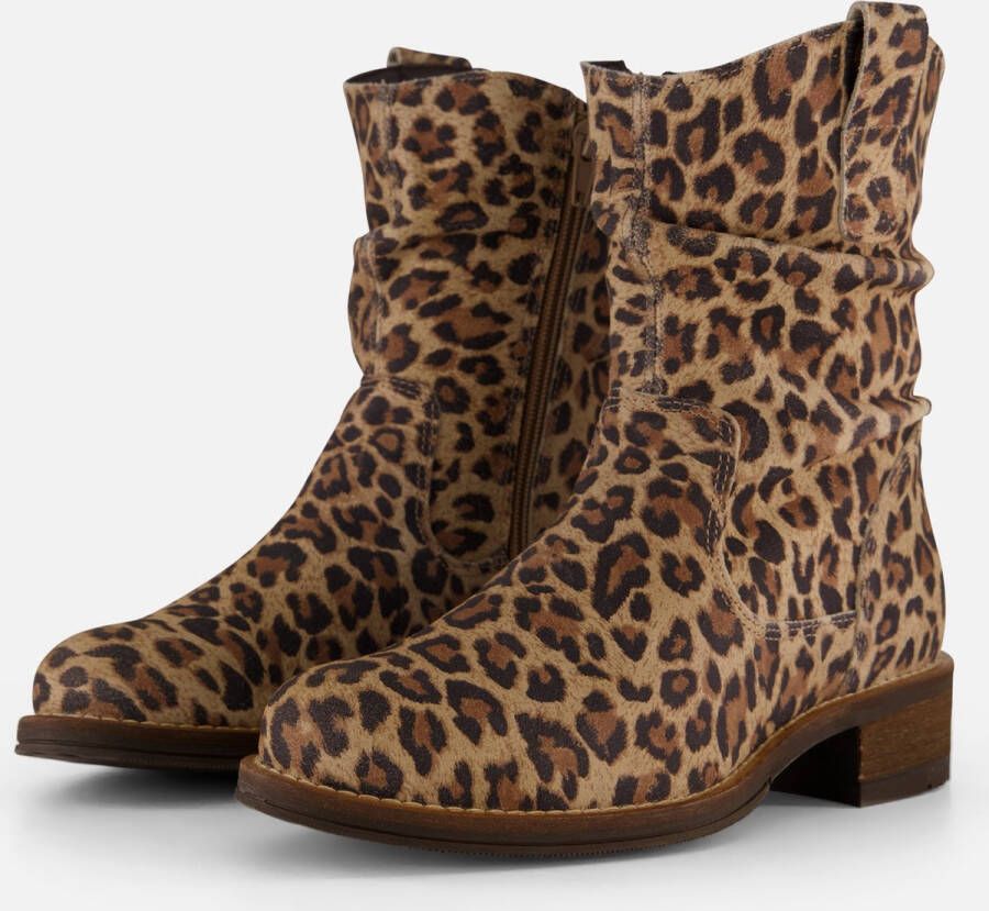 Cellini Leopard Plooi Enkellaarsjes bruin Leer