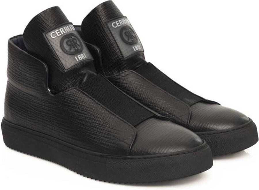 Cerruti 1881 Hoge Top Leren Sneakers met Rubberen Zool Black Heren