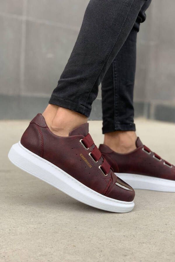 Chekich Heren Sneaker bordeaux wit schoenen CH251