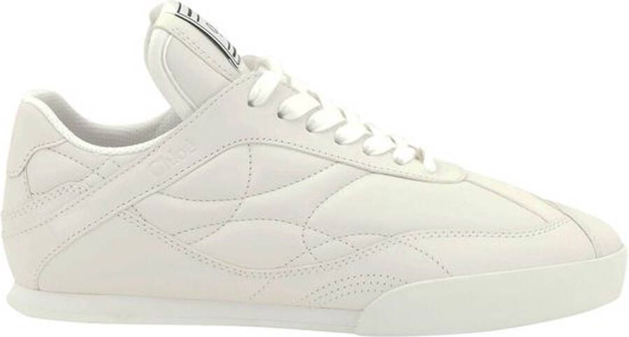 Chloé Platte zool leren sneakers met vetersluiting White Dames