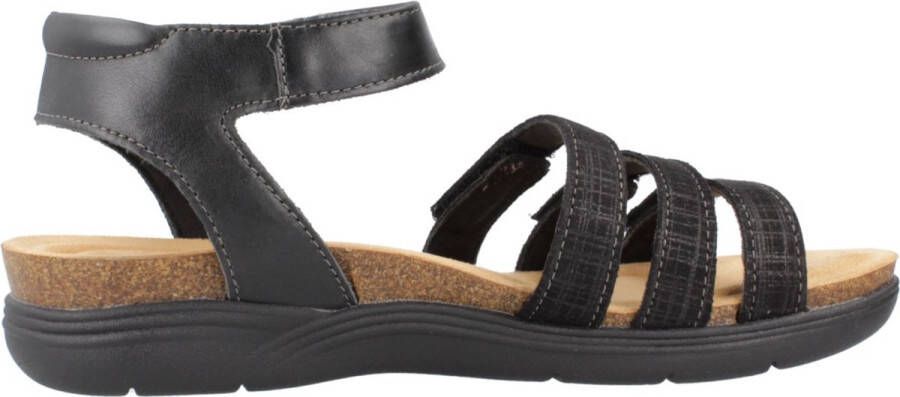 Clarks Comfortabele platte sandalen voor vrouwen Black Dames