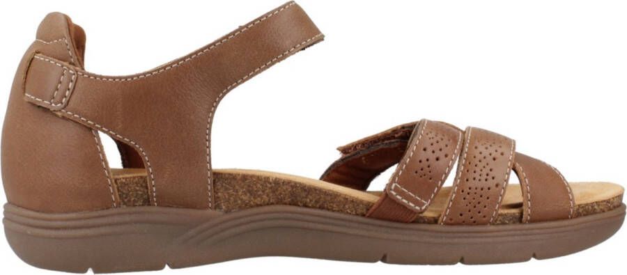 Clarks Stijlvolle platte sandalen voor vrouwen Brown Dames