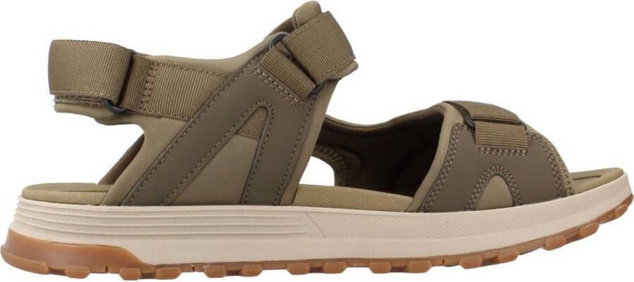 Clarks Stijlvolle platte sandalen voor mannen Green Heren