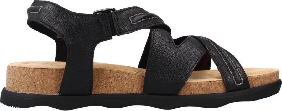 Clarks Stijlvolle platte sandalen voor vrouwen Black Dames