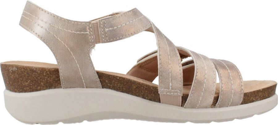 Clarks Stijlvolle Platte Sandalen Beige Dames