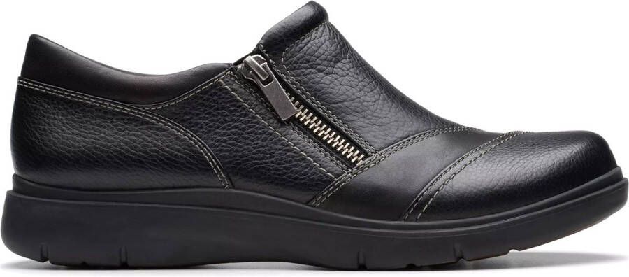 Clarks Comfortabele leren loafer in zwart Black Dames