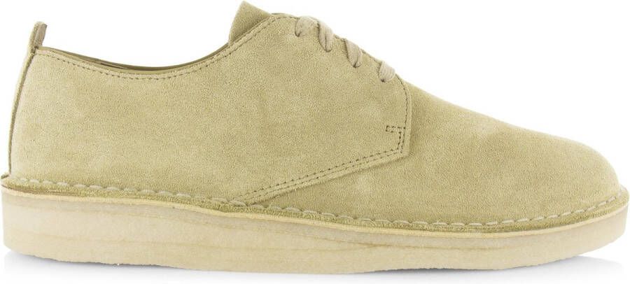 Clarks Coal London Beige Suede Lage veterschoenen Heren