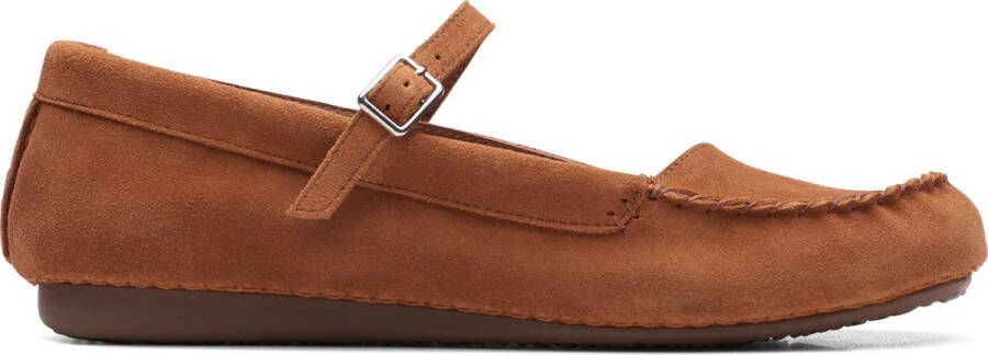 Clarks Dames Freckle Bar D 4 dark tan suede