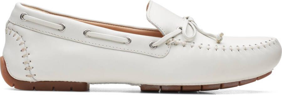 Clarks Dames C Mocc Tie D 1 white leather