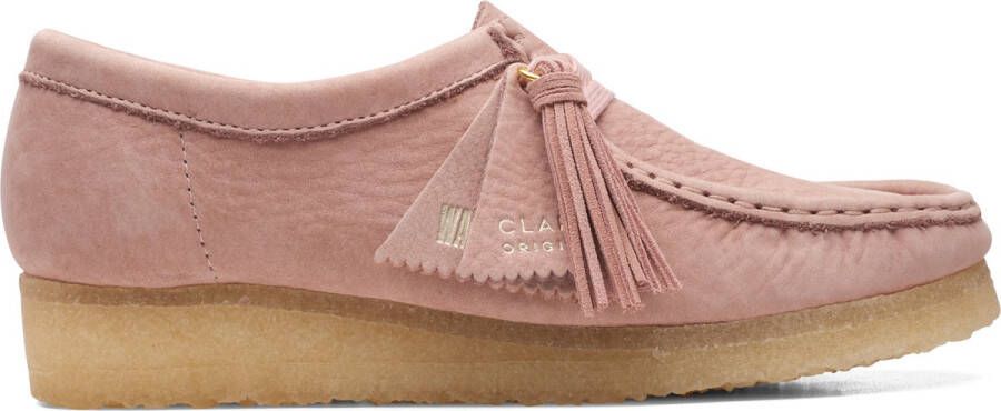 Clarks Wallabee Roze Nubuck Casual veterschoenen Dames