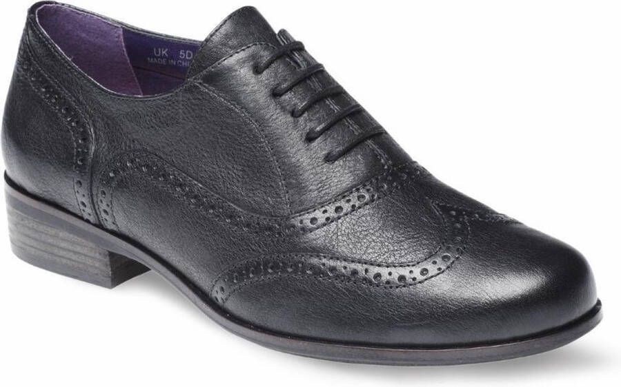 Clarks Zwarte leren veterschoenen voor dames Black Dames