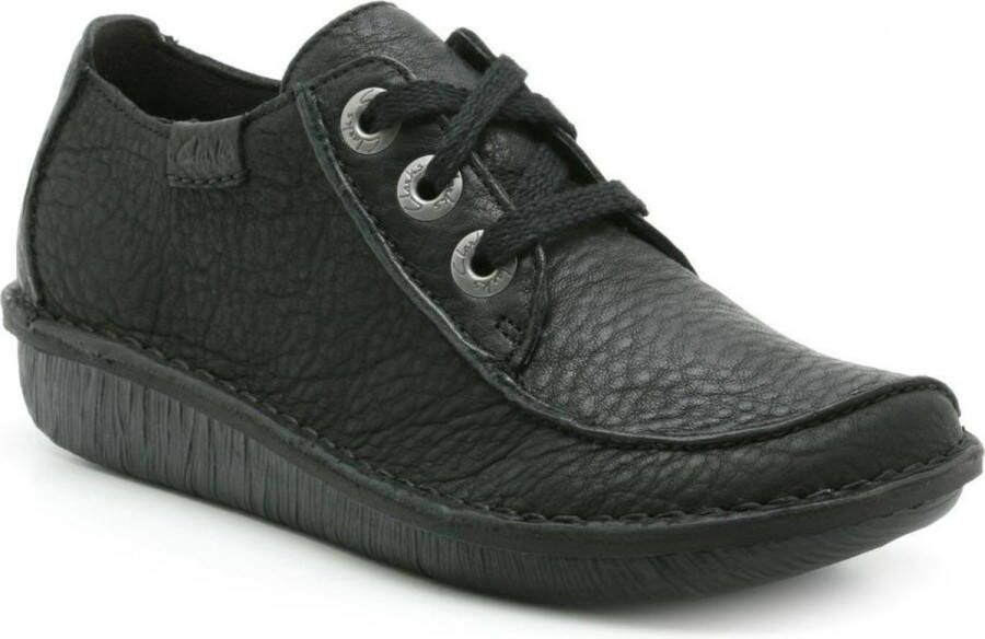 Clarks Zwarte Leren Casual Veterschoenen Black Dames