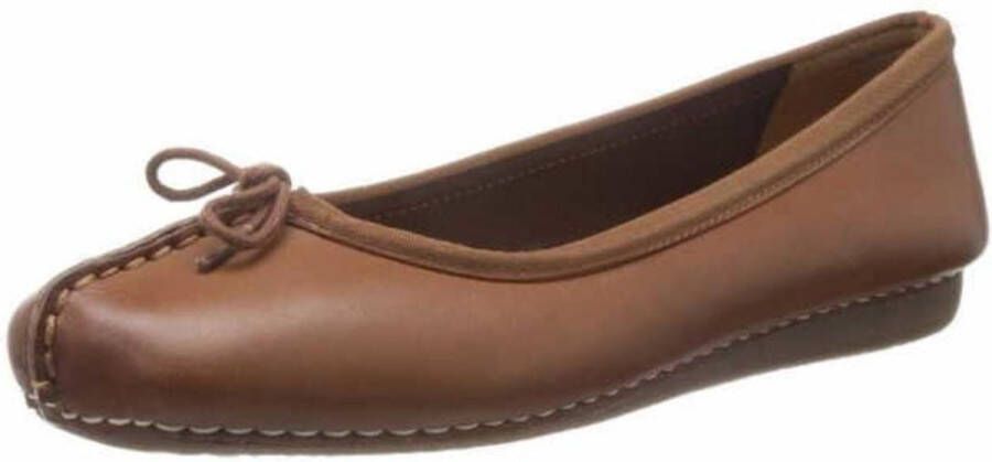 Clarks Damesschoenen Freckle Ice Dark Tan Leather